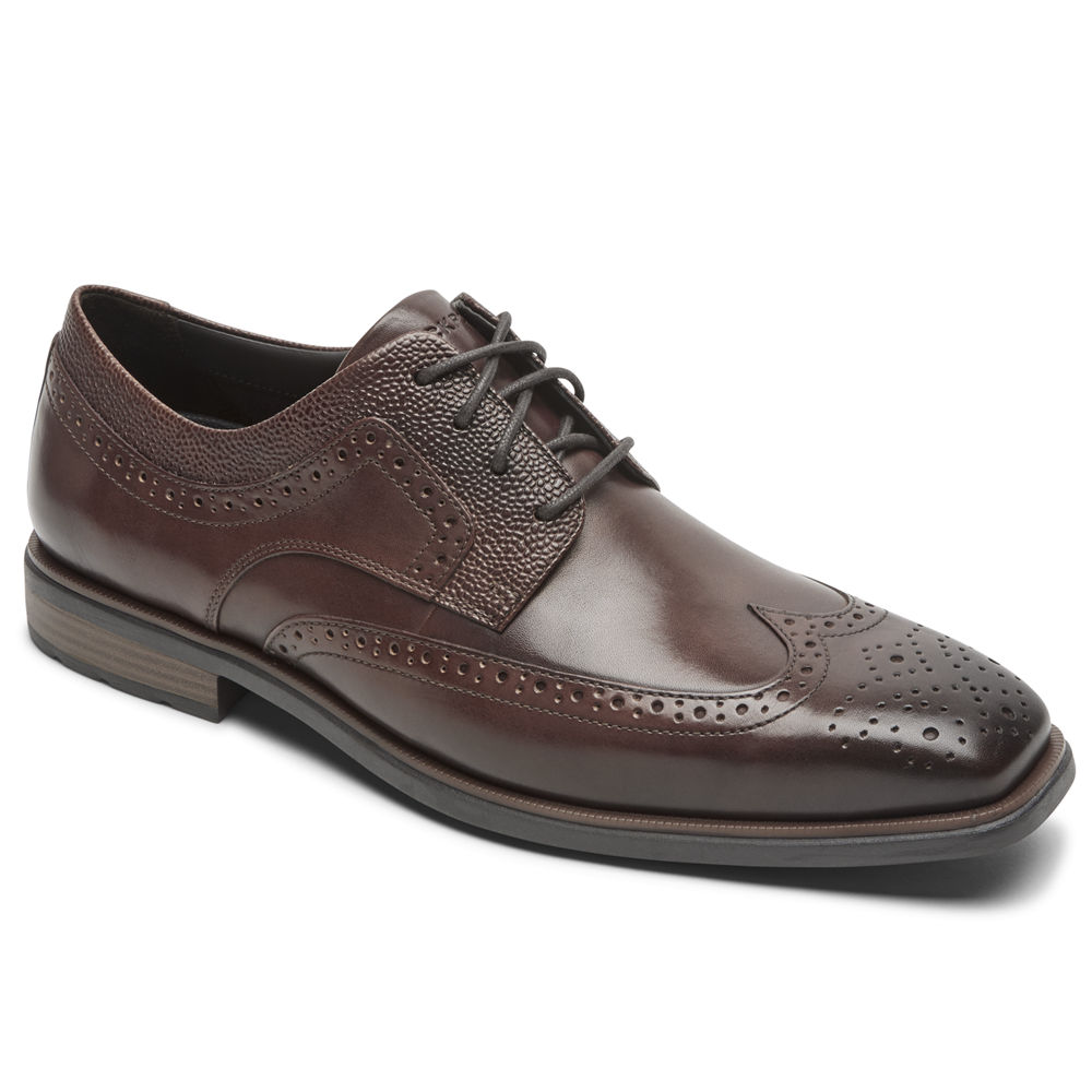 Rockport Singapore Mens Lace Up - Farrow Wingtip Brown - FG8420317